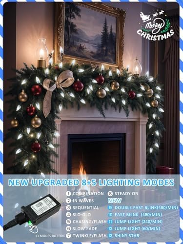 250 LED Linkable C6 Christmas Lights 82FT Christmas Lights Outdoor Decor