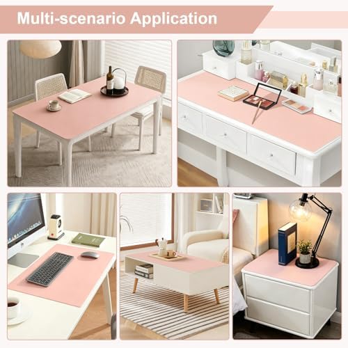 OstepDecor 16 x 36 in Pink Desk Mat 1.5mm Plastic Table Protector Pad