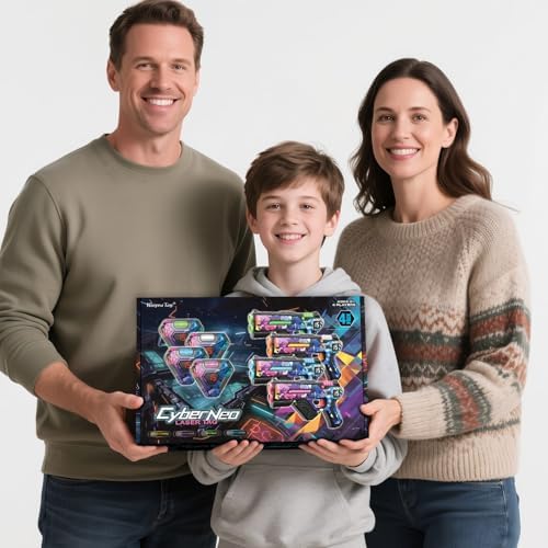Laser Tag Set of 4, Lazer Tag Guns & Vests, Gift Ideas for Kids Teens and Adults, Cool Birthday Toys for Teenage Ages 8 9 10 11 12+Year Old Boy & Girls