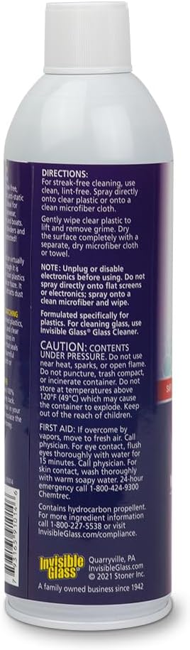 Invisible Glass 91014-3PK Clear Plastic Cleaner – Cleans and Protects Plastic on Electronics, Appliances, Eyewear, Cars, Trucks, RVs, Boats & More, Helps Prevent Fog and Static – 19 oz (Pack of 3)