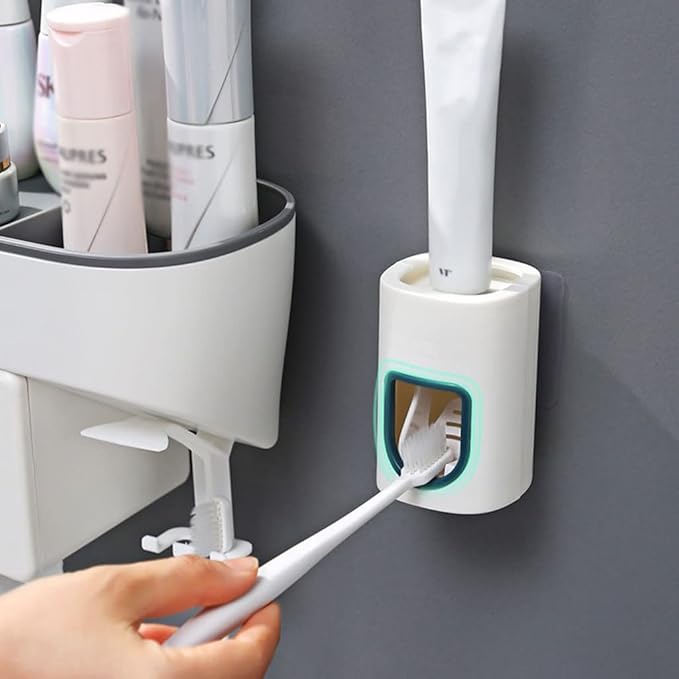 Toothbrush Rack Punch-Free Multifunctional Toothbrush Holder, Wall-Mounted Toothbrush Holder, Storage Rack Bathroom Accessories Rack Bathroom Toothbrush Holder(B,Small)