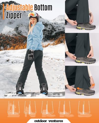 Outdoor Ventures Women's Fleece Lined Waterproof Insulated Snow Ski Pants