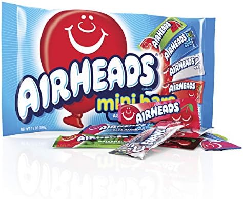 Airheads Candy, Variety Bag, Individually Wrapped Assorted Fruit Mini Bars, Party, Non Melting, 12oz (1 Bag) (Pack of 3)