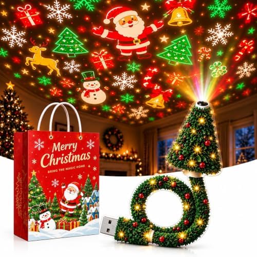 Christmas Projector Light Plug and Play Christmas Night Light