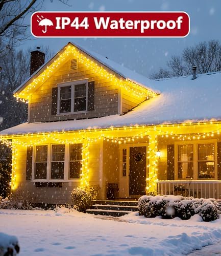 49FT 1000LED Warm White Christmas String Lights Outdoor with 8 Modes, IP44 Waterproof Plug in Christmas Tree Light Cluster Lights for Christmas, Patio, Garden, Indoor Outdoor Decor