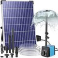 POPOSOAP 10W Solar Water Fountain Pump, Solar Powered Water Pump with 120GPH Fountain Pump, 4 Sprayers, 16.4ft Cable, 6.6ft Tubing for Outdoor Pond,Bird Bath,Fish Tank and Garden Water Features
