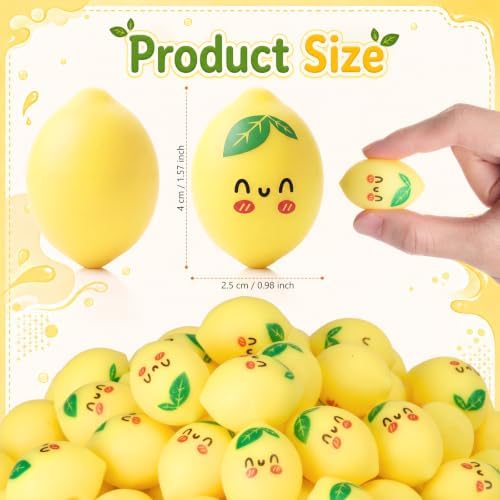 Thenshop 20 Pcs Lemon Balls Yellow Fruit Soft Relief Decor