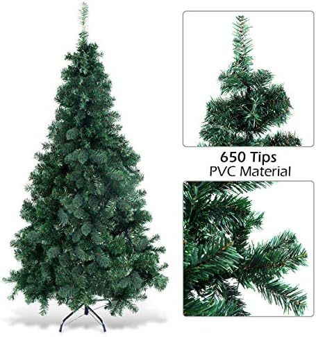 COSTWAY 6Ft Artificial PVC Christmas Tree W/Stand Holiday Season Indoor Outdoor Green