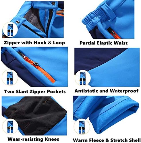 Jessie Kidden Kids Boys Girls Youth Waterproof Hiking Ski Snow Fleece Pants
