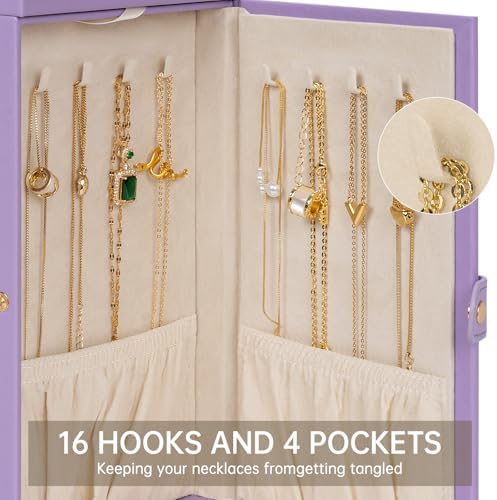 AKOZLIN 6-Tier Jewelry Box Organizer 5 Drawers Storage Medium Violet