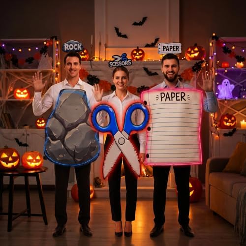 Halloween Rock Paper Scissors Costume,Trio Group Outfit with Headband