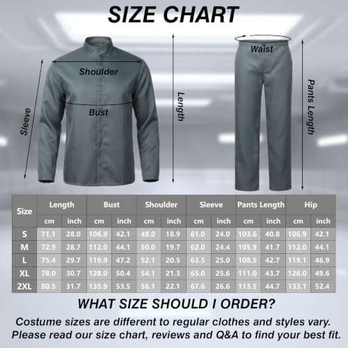 Halloween Costumes Men Bald Costume Set Grey Power Suit