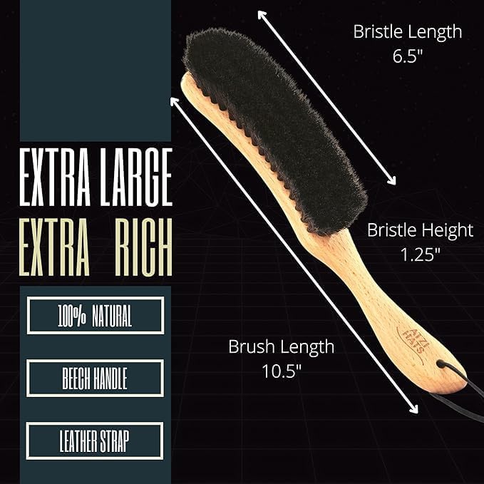 Hat Brush Clothes Brush for Suits Lint Brush Felt Cowboy Hat Cleaner Suit Brush Laundress Lint Roller Wool Cashmere Velvet Furniture Pet Hair Cleaning Kit 100% Horsehair Bristle - 10 Pack