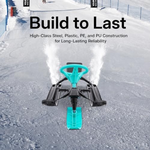 Kids Snow Sled Green, Winter Sled for Children, Outdoor Snow Slider