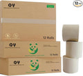 Premium Bamboo Toilet Paper 12 Mega Rolls, 3 ply, Septic Safe,Plastic-Free,Unbleached Brown,Tree-Free,Soft and Absorbent,Bathroom Tissue Rolls