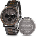 2win Engraved Wooden Watch for Boyfriend My MAN Fiancé Husband Customized Personalized Wood Watches for Men Birthday Anniversary Personalized Watch
