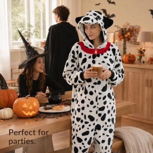 Snug Fit Unisex Adult Onesie Pajamas, Flannel Cosplay Animal One Piece Halloween Costume Sleepwear Homewear