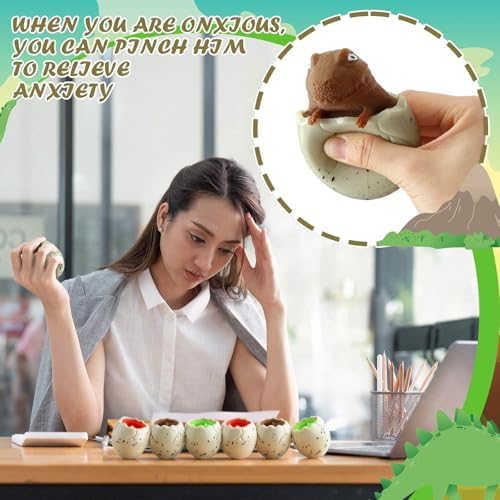 Meooeck 12 Pcs Dinosaur Egg Fidgets Toys for Adults Party Favors