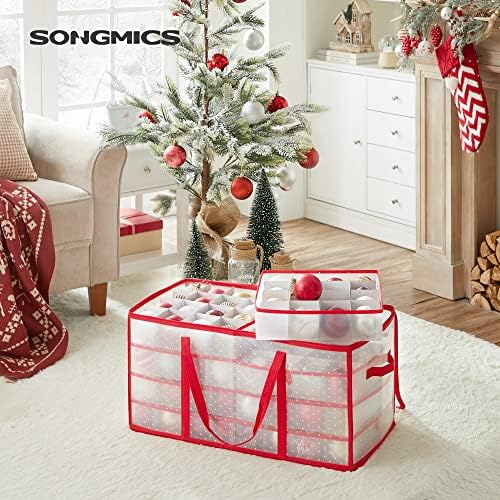 SONGMICS Large Christmas Ornament Storage Boxes, Set of 2, with 256 Slots