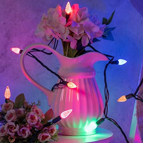 YULETIME 140 Multicolor C6 Christmas Lights, 2-Set 36 ft 70ct One-Piece LED