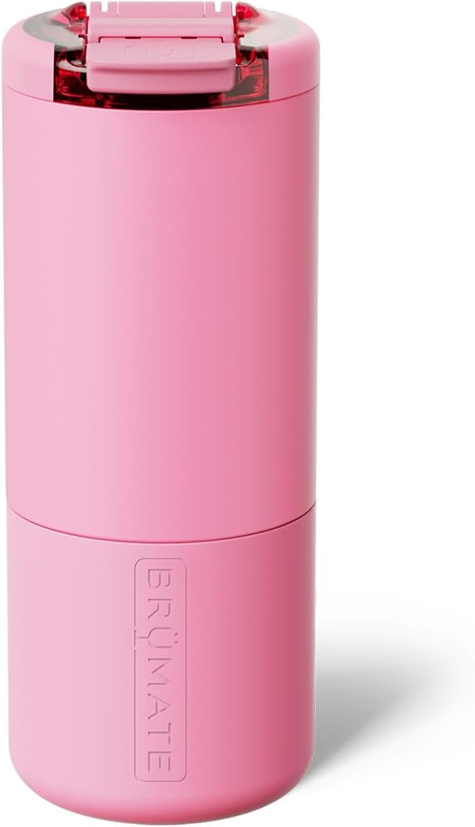 BrüMate Strova 18oz 100% Leakproof Insulated Coffee Mug | Ceramic-Lined Interior | Built-In Silicone Sleeve for Travel | Locking Flip Lid (Primrose)