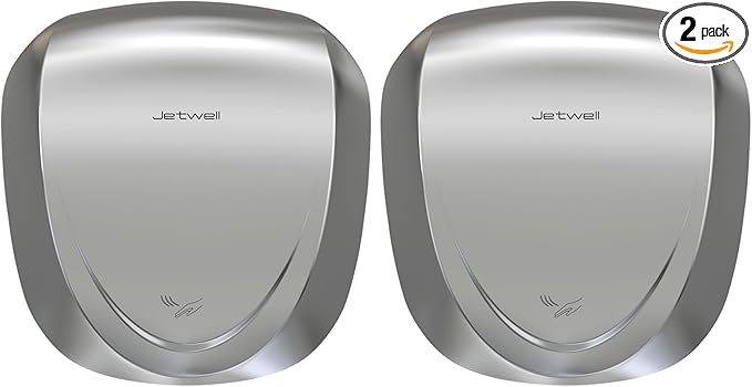 JETWELL 2Pack UL Approved Power Commercial Hand Dryer, HEPA Filter High Speed Automatic Warm Wind Stainless Steel Cover AC110V-130V