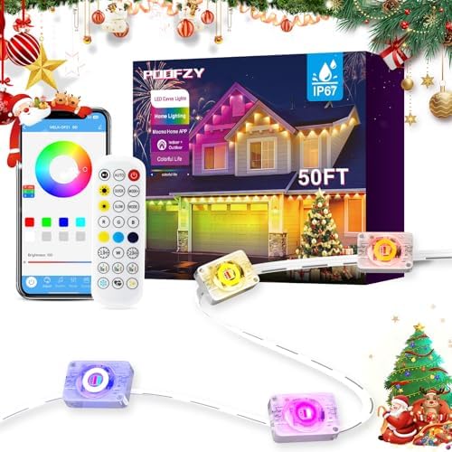 Permanent Outdoor Lights, 49ft Christmas RGB+IC Lights with 100 Modes