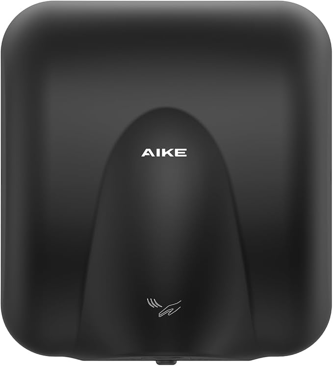 AIKE Heavy Duty Hand Dryer Hard-Wired Friendly 110V High Speed Matte Black Stainless Finish Model AK2811