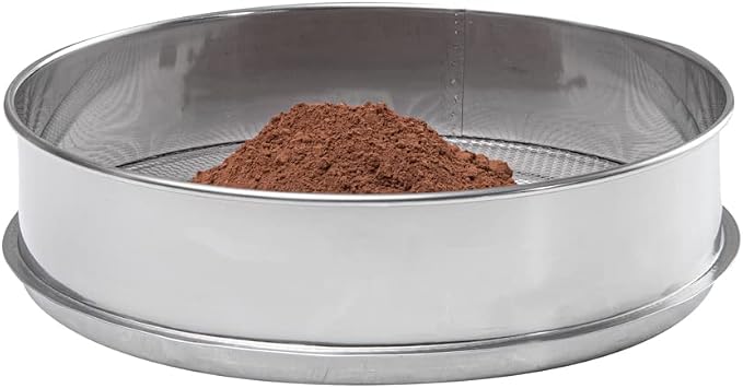 Restaurantware Met Lux 12 Inch Sifter Strainer 1 Durable Flour Sieve - Easy To Use 3mm Holes Aluminum Extra Fine Mesh Strainer Withstands Cold Temperatures