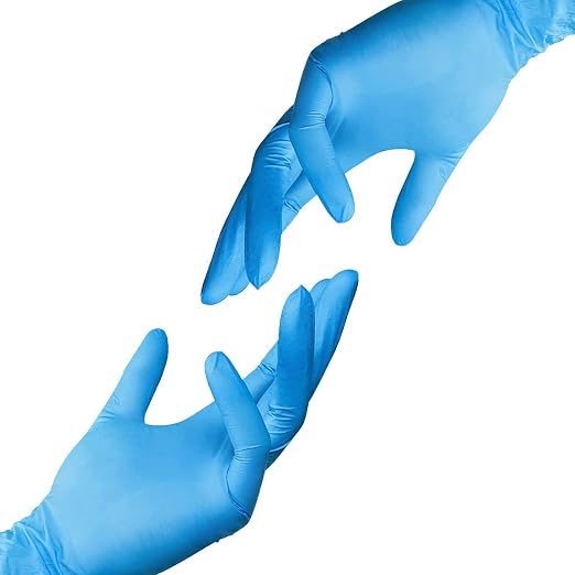 Basic Medical Synmax Vinyl Exam Gloves - Latex-Free & Powder-Free - Medium, BMPF-3002(Case of 1,000) Blue