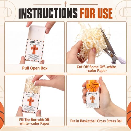 30 Sets Christian Encouragement Gifts Basketball Pocket Cross with Boxes