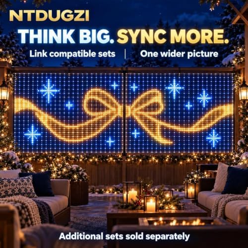 Christmas LED House Net Smart Outdoor Wall Curtain Light Animated Display
