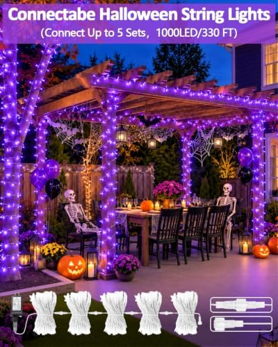 200 LED Connectable String Lights, 66FT Christmas Lights Outdoor Indoor