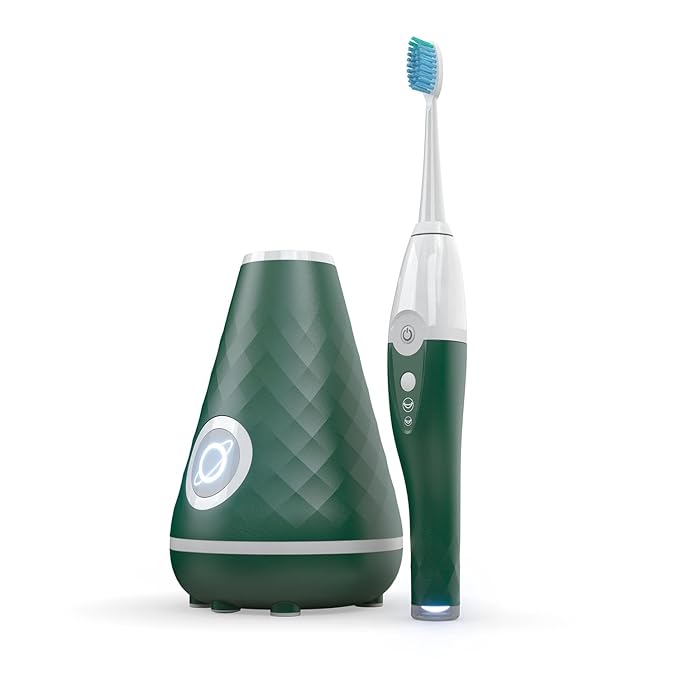 Tao Clean UV Sanitizing Sonic Toothbrush and Cleaning Station, Electric Toothbrush, Dual Speed Setting, Evergreen