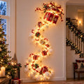 Christmas Magic Trail Wall Light -3D LED Glowing Christmas Scene Wall Decoration, Santa Sleigh Reindeer Hanging Decoration Indoor Holiday Decor for Living Room, Festive Xmas Gift，Gift Box
