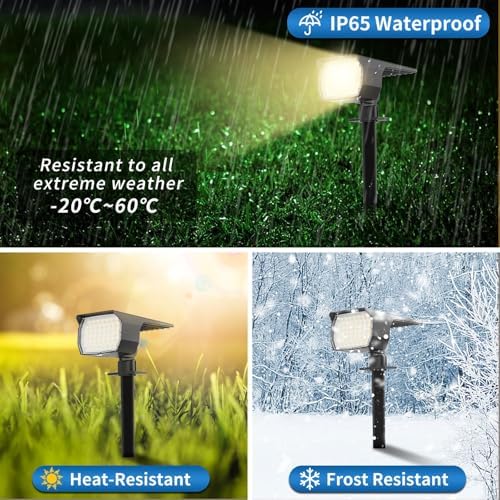 WENATY Solar Spot Lights Outdoor Waterproof Spotlights 12 Pack Warm White