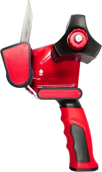 3-Inch Tape Dispenser with Heavy-Duty Magnet for Metal Surface Mounting, Retractable Safety Blade, Adjustable Tension Control - Ideal for Shipping, Packing, Moving, Warehouse, and Office Use (1 Count)