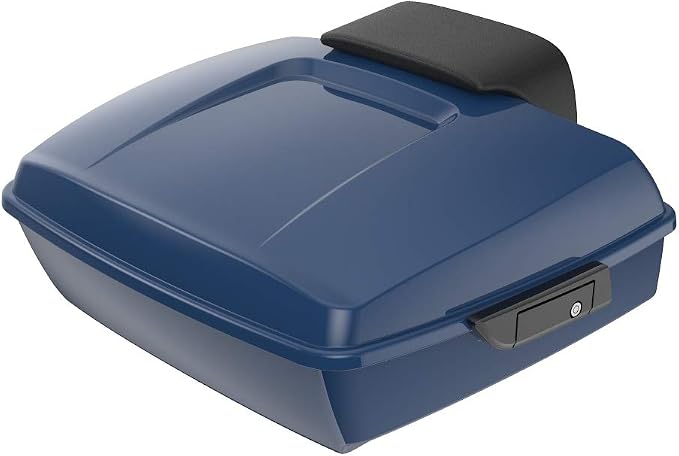 Advanblack Road Glide Tour Trunk Pack Billiard Blue Chopped Tour Trunk Pack Backrest Pad for '97-'25 Harley Touring Road King Street Glide Electra Glide CVO models