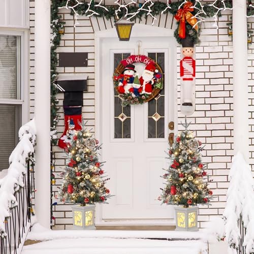 GAOMON 2Set 3FT Prelit Christmas Tree, Artificial Tree with Lighting Base