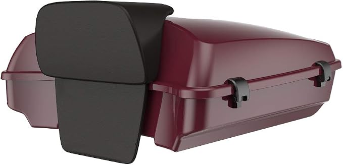 Advanblack Road Glide Tour Trunk Pack Crimson Red Sunglo Razor Tour Trunk Pack Backrest Pad for '97-'25 Harley Touring Road King Street Glide Electra Glide CVO models