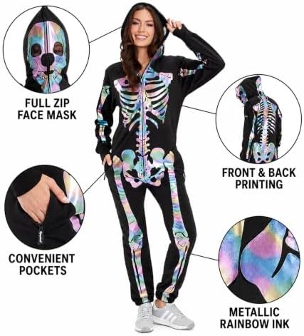 Tipsy Elves Skeleton Halloween Jumpsuit Costume for Women