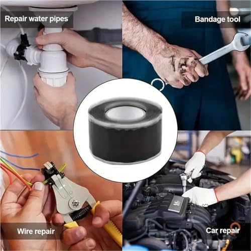12 Roll 1 Inch X 10 FT Self-Fusing Silicone, Thickness 0.5mm Hose Repair Tape, Heavy Duty and Leak Proof Rubber Hose Tape, Pipe for Water(White)