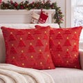 Softalker Christmas Pillow Covers 20x20 Set of 2, Red Winter Home Decor