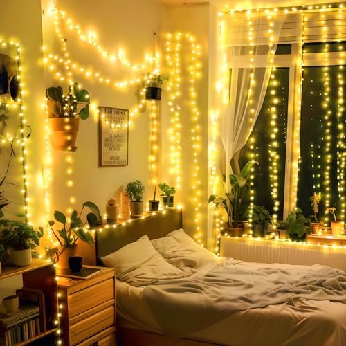 SAUIRS 403FT 1000 LED Christmas Lights Outdoor String Lights with 8 Modes Timer Waterproof Fairy Light Plug in for Outside Indoor Party Xmas Palm Tree Yard Wedding Decorations(Warm White)