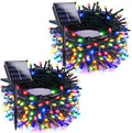 Solar Christmas Lights Outdoor 2 Pack 76FT 200 LED String Lights Multicolor
