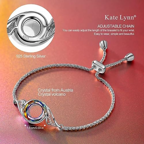 Kate Lynn Rise From the Ashes Phoenix Bracelet for Women, Adjustable Slider