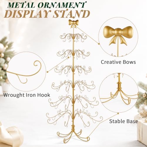 Karl Home 6 ft Wrought Iron Bow-Top Ornament Display Tree, Yellow