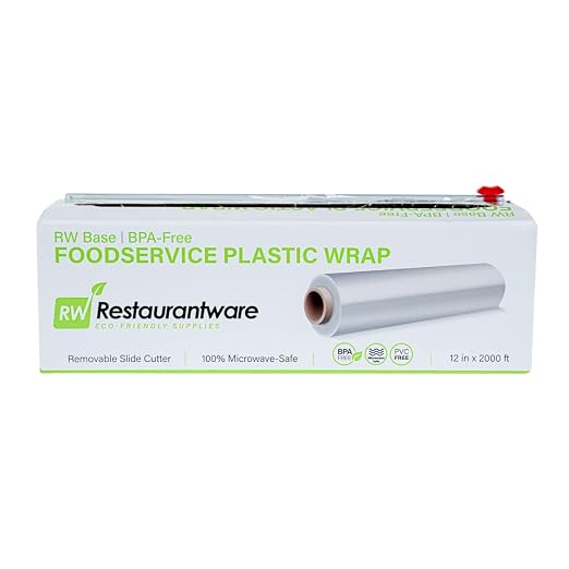 Restaurantware Cling Wrap 2 Roll Of 12" x 2000' Plastic Food Wrap With Slide Cutter, Clear, Micorwavable, Freezer-safe, For Food Prep, Commercial and Home Kitchens