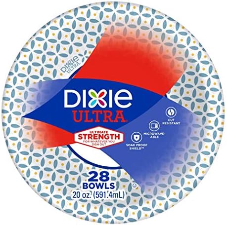 Dixie Ultra Heavy Duty Paper Plate & Bowl Bundle - Large Plates (44), Small Plates (44), Bowls (28)