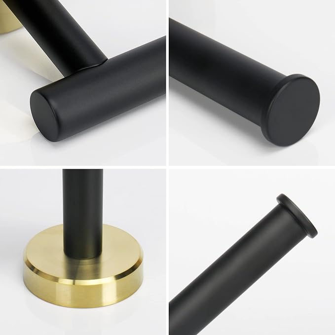 NearMoon Bathroom Toilet Paper Holder, Premium SUS304 Stainless Steel Rustproof Wall Mounted Toilet Roll Holder for Bathroom, Kitchen (1 Pack, Black and Gold)